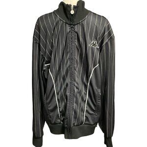 Black/White Striped Track Jacket w/ Brand Logo